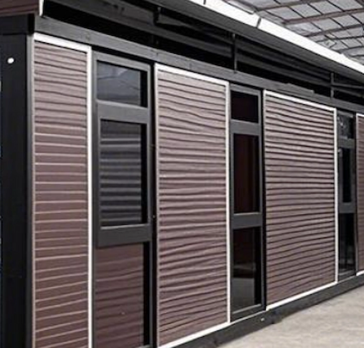 Bardage persienne imitation bois foncé